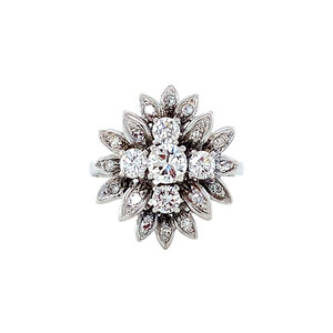 White gold ring with diamond 18 kt