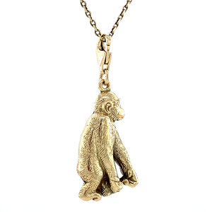 Gold monkey pendant 14 krt
