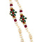 vintage Vintage pearl necklace with ruby and enamel 14 krt