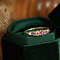 vintage Gouden vintage ring met robijn, saffier, spinel, kleursteen en diamant 14 krt