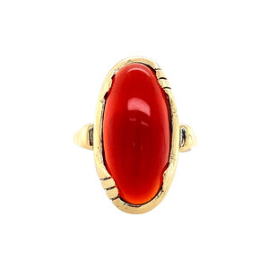 Gold ring with carnelian 14 krt