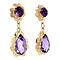 vintage Golden vintage earrings with amethyst 14 carat