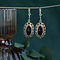 vintage Golden vintage drop earrings with garnet 14 carat
