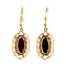 vintage Golden vintage drop earrings with garnet 14 carat