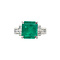vintage Platina vintage ring met smaragd en diamant 850