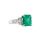vintage Platina vintage ring met smaragd en diamant 850
