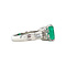 vintage Platina vintage ring met smaragd en diamant 850