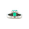 vintage Platina vintage ring met smaragd en diamant 850