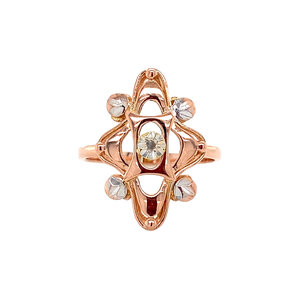 Rose gold ring with diamonds 14 krt