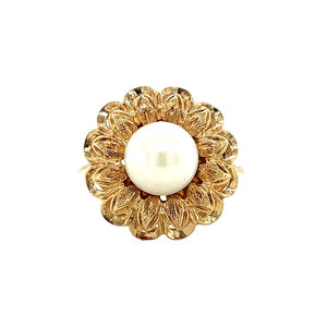 Gouden ring met parel 18 krt