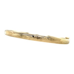 Gold bangle with engraving 14 krt
