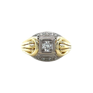 Gold ring with diamonds 14 krt