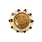 vintage Gold vintage coin ring with ruby 14 kt