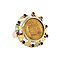vintage Gold vintage coin ring with ruby 14 kt