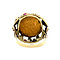 vintage Gold vintage coin ring with ruby 14 kt