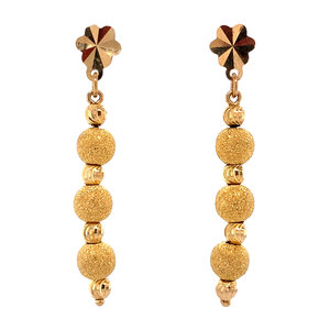 Gouden fantasie oorhangers 20 krt