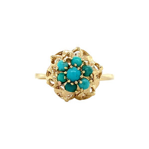 Gold ring with turquoise 14 krt