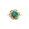 vintage Gold halo ring with turquoise 14 krt