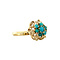 vintage Gold halo ring with turquoise 14 krt