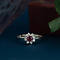 vintage White gold vintage entourage ring with ruby and diamond 18 kt