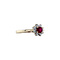 vintage White gold vintage halo ring with ruby and diamond 18 krt