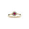 vintage White gold vintage halo ring with ruby and diamond 18 krt