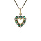 vintage Golden vintage heart pendant with emerald and diamond 14 carat