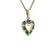 vintage Golden vintage heart pendant with emerald and diamond 14 carat