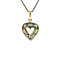 vintage Golden vintage heart pendant with emerald and diamond 14 carat