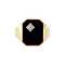 vintage Gouden vintage zegelring met onyx en zirkonia 14 krt/925
