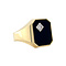 vintage Gouden vintage zegelring met onyx en zirkonia 14 krt/925