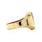 vintage Gouden vintage zegelring met onyx en zirkonia 14 krt/925