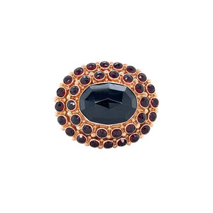 Gold brooch with garnet 14 krt