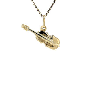 Gouden viool hanger 14 krt