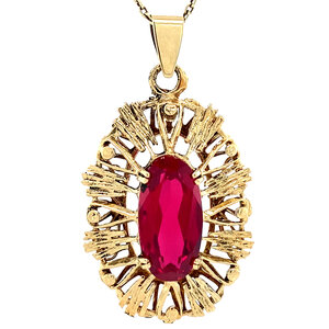 Gold pendant with ruby 14 carat