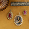 vintage Gouden vintage hanger met robijn 14 krt