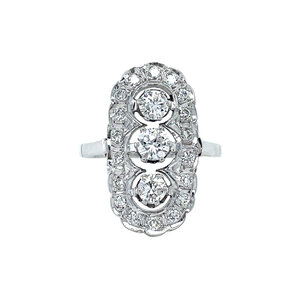 White gold ring with diamonds 14 krt