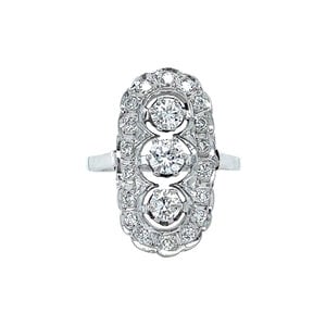 Witgouden ring met diamant 14 krt