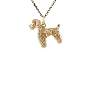 Gold poodle pendant 14 krt
