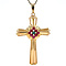 vintage Vintage gold cross pendant with ruby and turquoise 18 krt