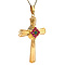 vintage Vintage gold cross pendant with ruby and turquoise 18 krt