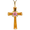 vintage Vintage gold cross pendant with ruby and turquoise 18 krt