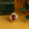 vintage Gold vintage ring with striped agate 14 kt