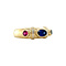 vintage Gold vintage ring with ruby, sapphire and colour stone 14 krt