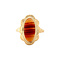 vintage Gold vintage ring with stripe agate 14 krt