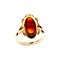 vintage Gold vintage ring with stripe agate 14 krt