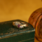 vintage Gold vintage strike ring with ruby and diamond 14 krt