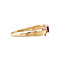 vintage Gold vintage strike ring with ruby and diamond 14 krt