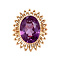 vintage Rose-gold ring with purple sapphire 14 kt