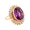 vintage Roségouden ring met paarse saffier 14 krt
